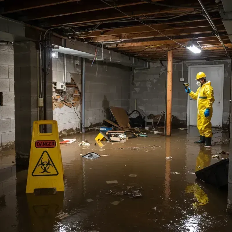 Flooded Basement Electrical Hazard in Broad Creek, NC Property