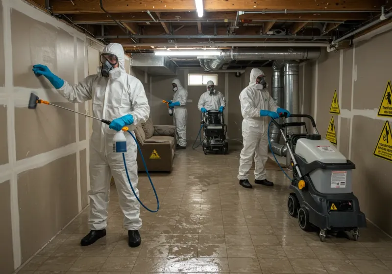 Basement Moisture Removal and Structural Drying process in Broad Creek, NC